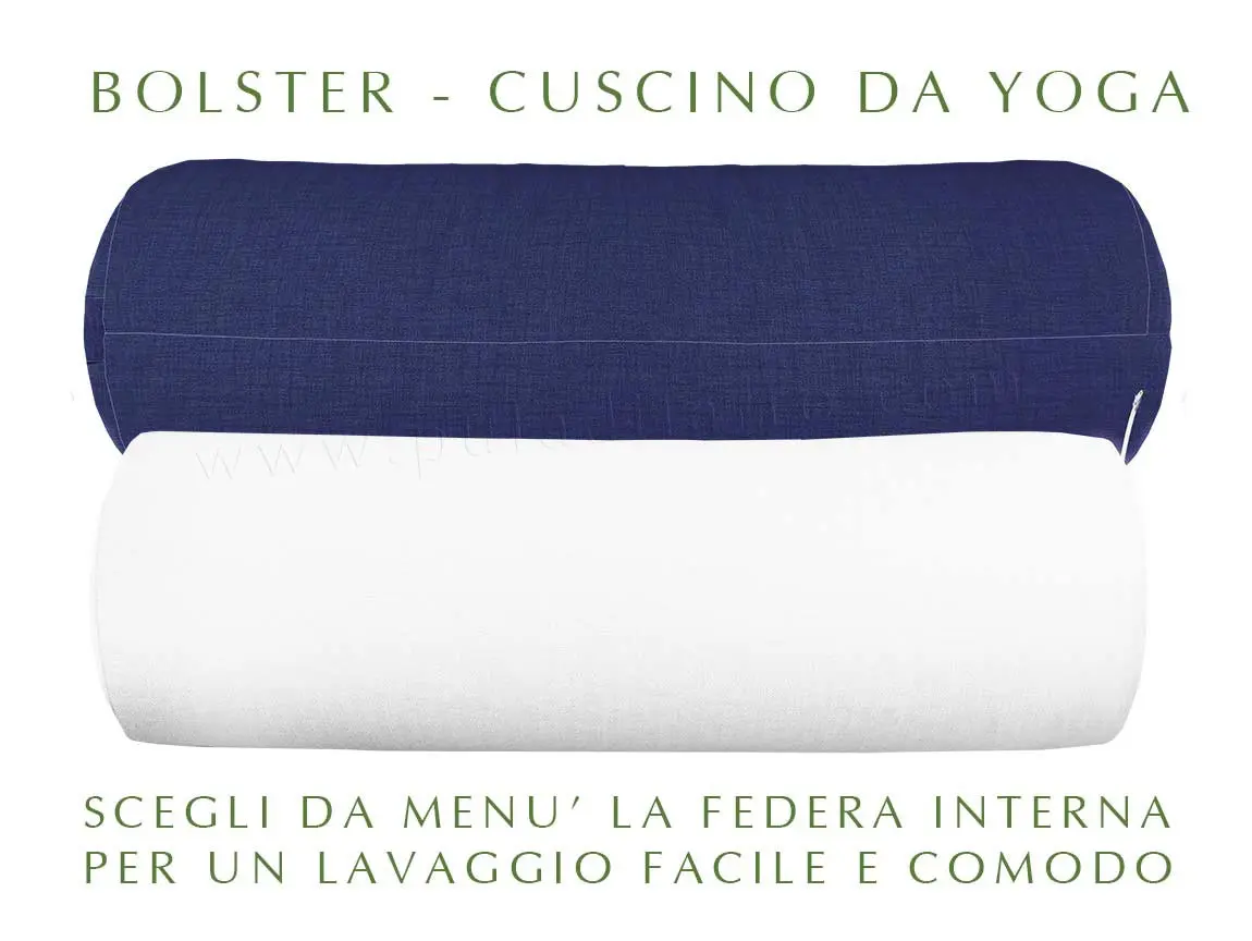 Cuscino Cilindrico Bolster Per Yoga In Grano Saraceno Biologico – Fatto A Mano In Europa, Copertura In Cotone Lavabile